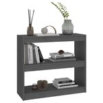 vidaXL Bibliothèque/Séparateur de pièce Gris 80x30x71 5 cm Pin massif