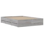 vidaXL Cadre de lit avec tiroirs sans matelas sonoma gris 120x200 cm