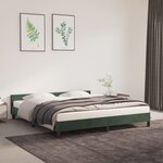 vidaXL Cadre de lit avec tête de lit Vert foncé 160x200 cm Velours