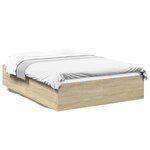 vidaXL Cadre de lit chêne sonoma 120x200 cm bois d'ingénierie