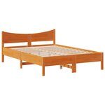 vidaXL Cadre de lit et tête de lit cire marron 120x200 cm bois de pin