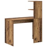 vidaXL Bureau d'écriture en vieux bois Vieux bois Bois Moyen Minimaliste