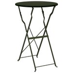 vidaXL Table bistrot Vert foncé Ø 50 x 71 cm Acier revêtu de poudre