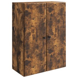 vidaXL Armoire Murale Chêne fumé 66 x 34 5 x 90 cm Bois d'ingénierie