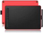 Ovegna W9: Tablette Graphique numérique, Micro USB, Stylet, 10 Pouces, pour Smartphone Android et PC,MacOS et Windows (Rouge)