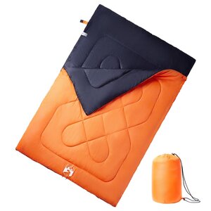 vidaXL Sac de couchage double et oreillers adultes camping 3-4 saisons