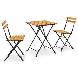 vidaXL Mobilier de bistro pliable 3 Pièces Bois d'acacia solide