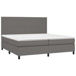 vidaXL Sommier à lattes de lit avec matelas Gris 200x200 cm Similicuir