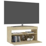 vidaXL Meuble TV avec lumières LED Chêne sonoma 75x35x40 cm