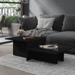 vidaXL Table basse Noir 111 5x50x33 cm Bois d'ingénierie
