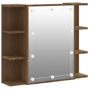vidaXL Armoire à miroir avec LED Chêne marron 70x16 5x60 cm