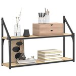 vidaXL Étagère murale 2 niveaux chêne sonoma 80x21x51 cm