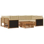 vidaXL Ensemble de canapés d'extérieur 7 Pièces Naturel et Beige