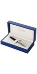 Waterman carène deluxe stylo plume  noir brillant et plaqué argent  plume fine 18k  coffret cadeau