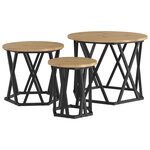 Tables d'appoint empilables vidaXL 3 Pièces en bois d'ingénierie chêne artisan