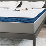 vidaXL Coussins de Matelas Blanc et Bleu 140 x 200 cm