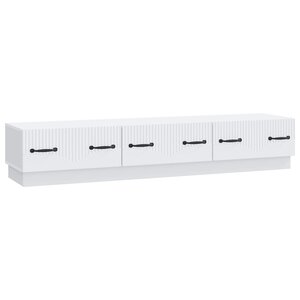 vidaXL Meuble TV Blanc 147 x 34 5 x 27 cm Bois d'ingénierie