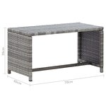 vidaXL Table basse Anthracite 70x40x38 cm Résine tressée