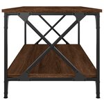 vidaXL Table basse Chêne marron 100x50x45 cm Bois d'ingénierie et fer