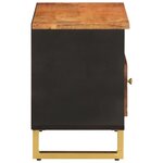 vidaXL Meuble TV marron et noir 80x33 5x46 cm bois massif de manguier