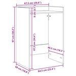 vidaXL Armoire pour machine à laver Béton 67 5 x 48 x 97 cm