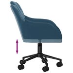 vidaXL Chaise pivotante de bureau Bleu Velours