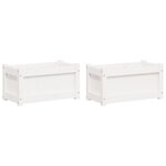 vidaXL Jardinières 2 Pièces blanc bois de pin massif