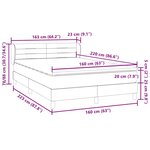 vidaXL Sommier à lattes de lit avec matelas rose 160x220 cm velours