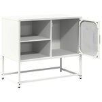 vidaXL Meuble TV blanc 68x39x60 5 cm acier