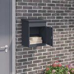 vidaXL Boîte de dépôt de colis Anthracite 44 x 35 x 59 cm Acier