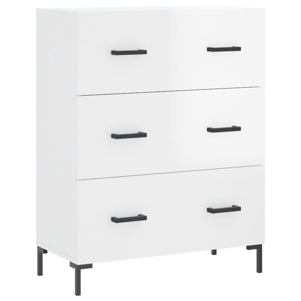 vidaXL Buffet Blanc brillant 69 5x34x90 cm Bois d'ingénierie