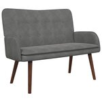 vidaXL Sofa 2 places Gris foncé 115 x 61 x 87 cm Velours
