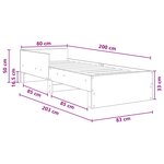 vidaXL Cadre de lit avec tête de lit Chêne Sonoma 80 x 200 cm