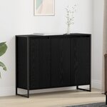 vidaXL Meuble d'appoint Chêne noir 96 5 x 30 x 75 cm Bois d'ingénierie