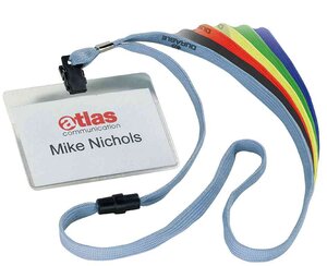 Paquet 10 Badges 90 x 60 mm avec lacet textile Rouge DURABLE