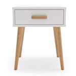 Buffet Luna - blanc  piètement bois