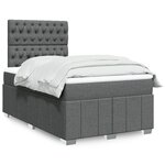 vidaXL Sommier à lattes de lit avec matelas Gris foncé 120x200cm Tissu