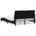 vidaXL Lit avec matelas noir 140x200 cm tissu