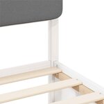 vidaXL Cadre de lit avec tête de lit rembourrée Gris foncé