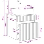 vidaXL Meuble de lavabo mural Blanc 49 x 41 x 63 cm Bois d'ingénierie