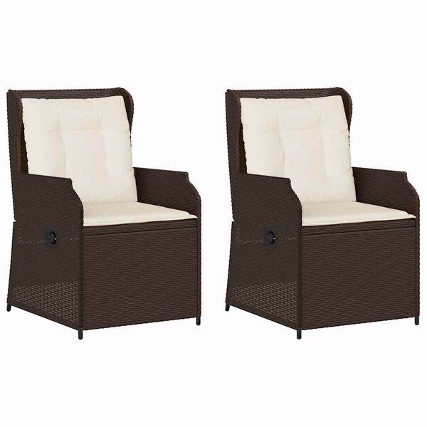 vidaXL Banc de jardin avec coussin 2 Pièces Marron Poly rotin