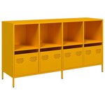vidaXL Buffet jaune moutarde 135x39x73 5 cm acier laminé à froid