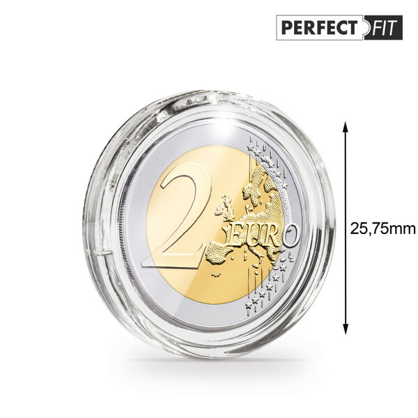 Lot De 100 Capsules Pour Pièces De 2 Euros – Diamètre 26 Mm – Protection Anti-Rayures – Collectionneur