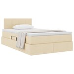 vidaXL Lit avec rangement et matelas avec matelas Crème 120 x 190 cm