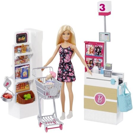 Barbie mobilier barbie au supermarché