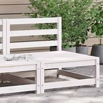 vidaXL Canapé central de jardin blanc bois de pin massif
