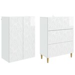 vidaXL Ensemble de Meubles 2 Pièces Blanc brillant 66 x 34 5 x 90 cm