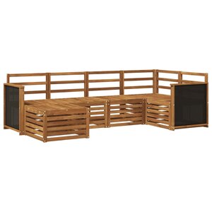 vidaXL Ensemble de canapé d'angle 5 Pièces Naturel Bois d'Acacia Massif