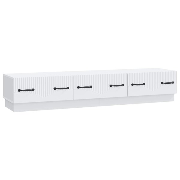 vidaXL Meuble TV Blanc 147 x 34 5 x 27 cm Bois d'ingénierie
