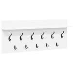 vidaXL Porte-manteau mural avec étagère Blanc Bois d'ingénierie